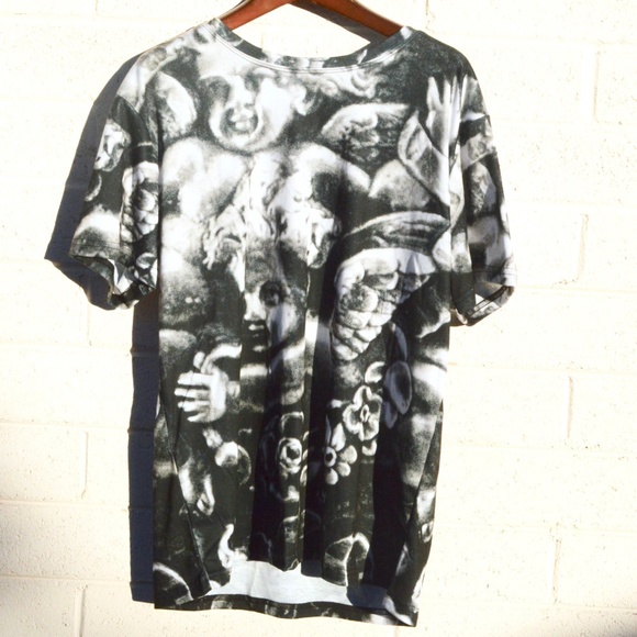 Cherub Angel Shirt Putti Cupid Wings Floral Top - Picture 4 of 7